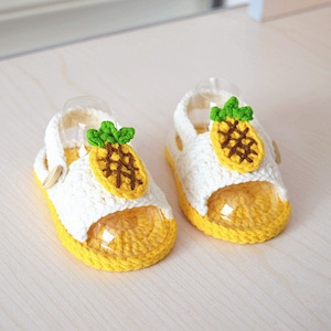 Pineapple Baby Sandals, Crochet baby shoes, Crochet sneakers, Inspired crib shoes, Inspired baby booties