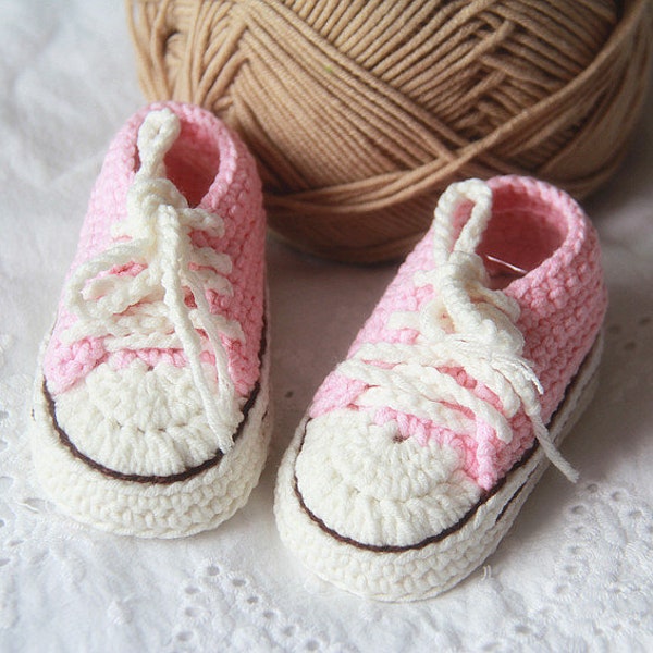 Personalized Baby Sneakers - Multiple Colors Available, Crochet Baby Sneakers, Crochet sneakers, Gift For Baby Girl, Inspired Baby Shoes