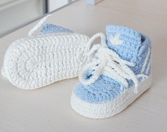 Personalized Baby Sneakers, Baby crib shoes, Crochet baby shoes, Crochet sneakers, Inspired crib shoes, Inspired baby shoes