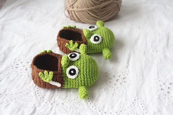 Cadeau Pour Bebe Shrek Crochet Ensemble Crochet Chaussures Etsy