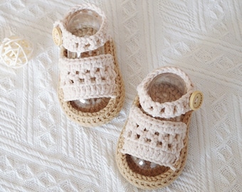 Personalized Baby Sandals - Multiple Colors Available, Baby Shower Gift, Baby slipper, Crochet Baby Shoes, Crochet Minimalist Baby Sandals