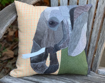 Elephant Pillow, Pet Pillow, Safari Decor, Animal Lover Gift, Cushion Cover