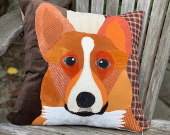 Corgi Dog Pillow, Pet Pillow, Dog Decor, Dog Lover Gift, Cushion Cover