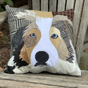 Australian Shepherd Dog Pillow, Pet Pillow, Dog Decor, Dog Lover Gift, Cushion Cover image 1
