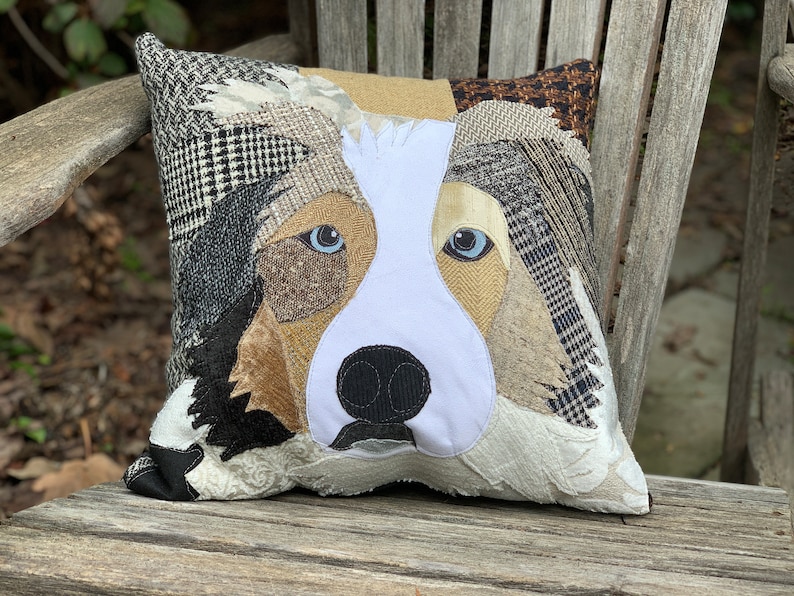 Australian Shepherd Dog Pillow, Pet Pillow, Dog Decor, Dog Lover Gift, Cushion Cover image 1