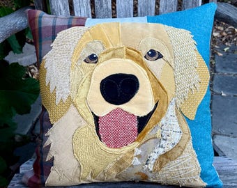 Golden Retriever Pillow, Dog Pillow, Dog Lover Gift