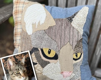 Cojín personalizado de gato, cojín decorativo de gato, cojín personalizado de gato, cojín para amantes de los gatos, cojín de sofá de gato, cojín con retrato de gato