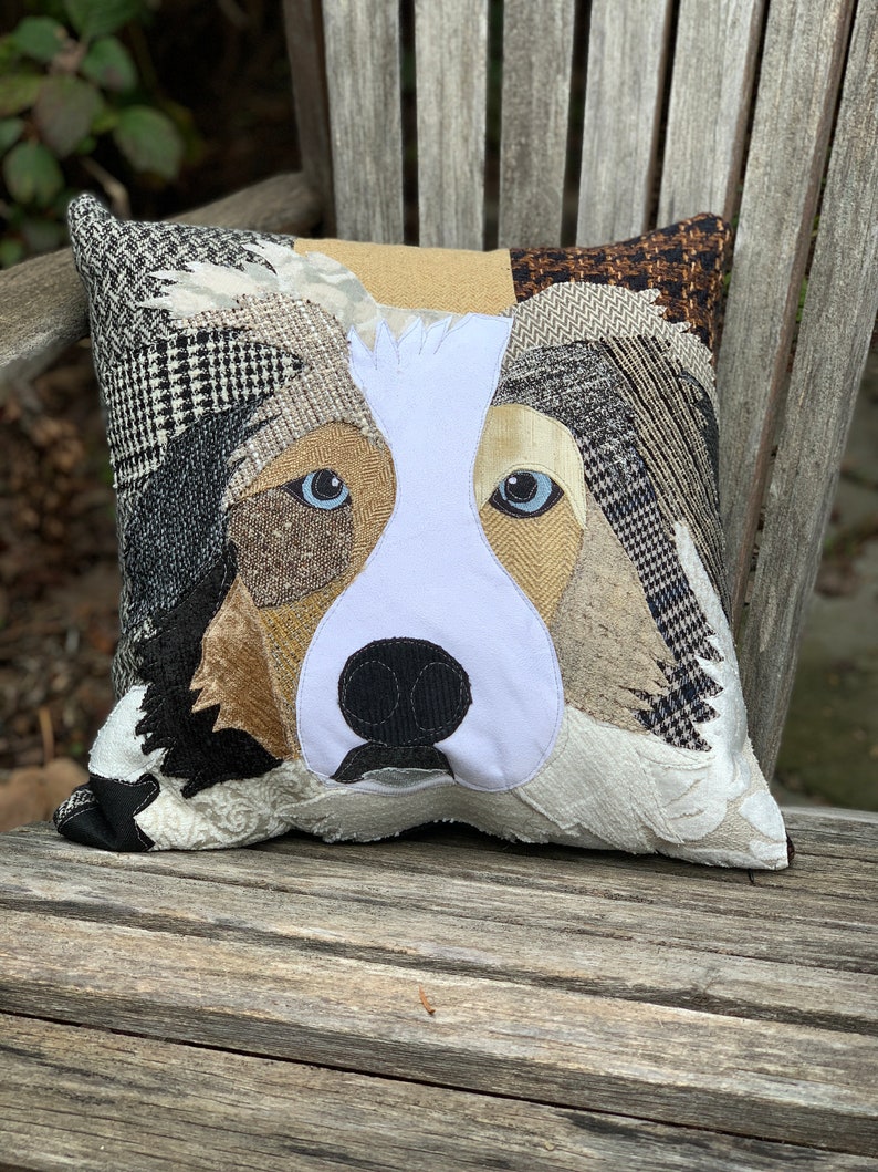 Australian Shepherd Dog Pillow, Pet Pillow, Dog Decor, Dog Lover Gift, Cushion Cover image 2