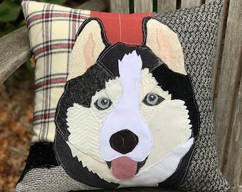 Siberian Husky Handcrafted Pillow Cover, Pet Pillow, Dog Decor, Dog Lover Gift