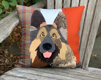 German Shepherd Dog Pillow, Dog art and home decor, Gift for dog lover