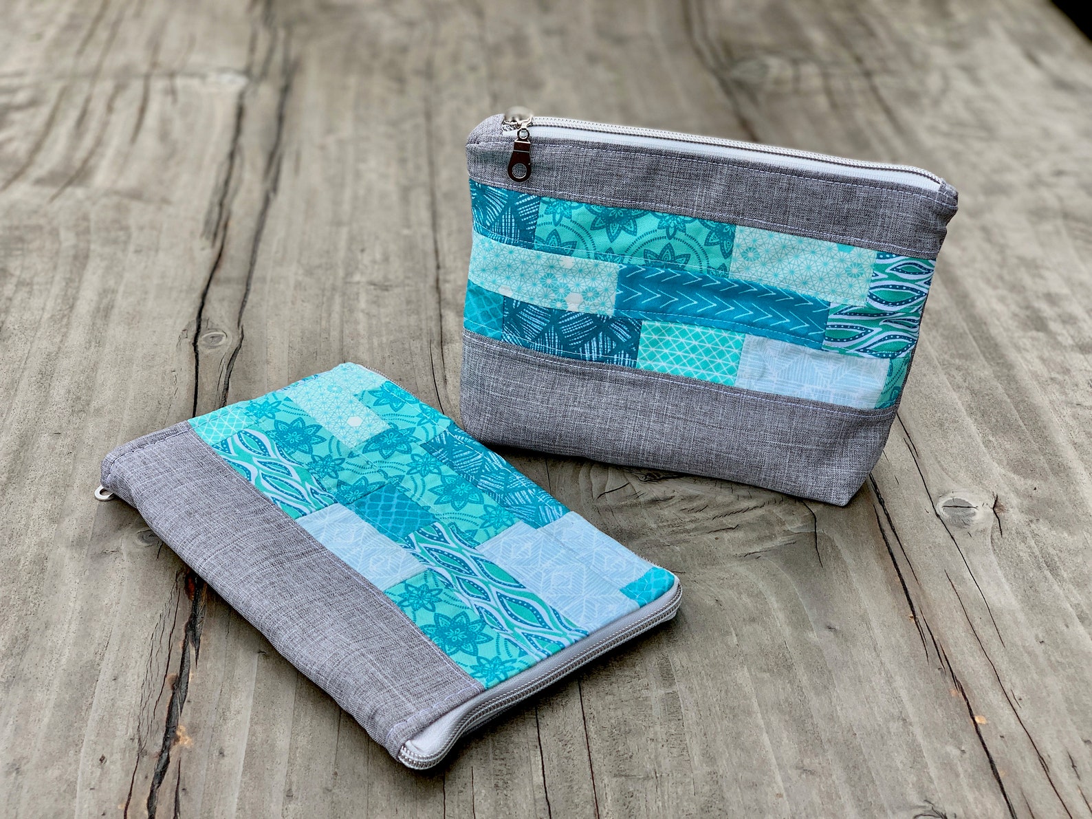 Travel Jewelry Case With Zipper Pouch Travel Bag Set Teal Etsy