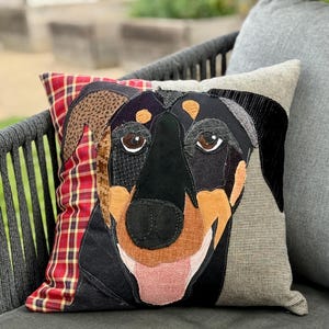 Doberman Dog Pillow Cover, Dog Lover Gift, Doberman Pinscher, Cushion Cover