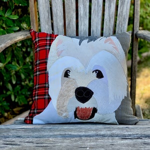 Westie Terrier Hundekissen, Haustierkissen, Hundedekor, Hundeliebhaber Geschenk