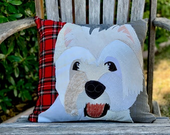 Westie Terrier Dog Pillow, Pet Pillow, Dog Decor, Dog Lover Gift