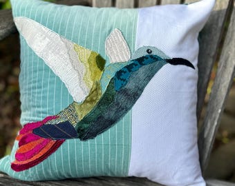 Hummingbird Pillow, Bird Pillow, Bird Decor, Bird Lover Gift, Cushion Cover