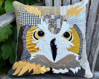 Owl Pillow, Bird Pillow Cover, Bird Decor, Owl Lover Gift