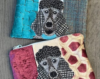 Black Poodle Zipper Pouch: Dog Lover Travel Purse