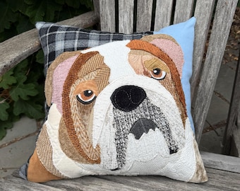 Bulldog Throw Pillow Cover | Pet Animal Lover Dog Pillowcase for Home Décor | Decorative French English Bulldog Pillow Cover