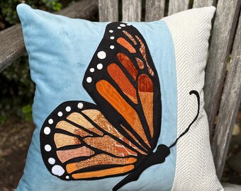 Monarch Butterfly Pillow Cover