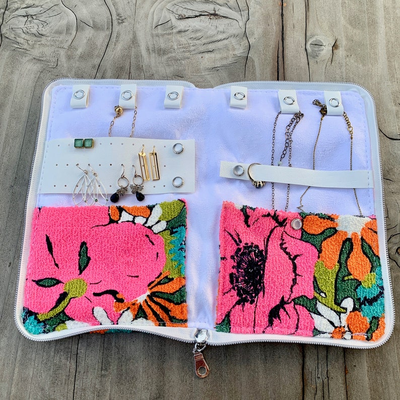 Travel Jewelry Organizer with Earring Holder Necklace Etsy