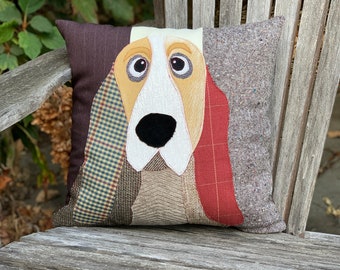 Basset Hound Dog Pillow Cover, Pet Pillow, Dog Decor, Dog Lover Gift