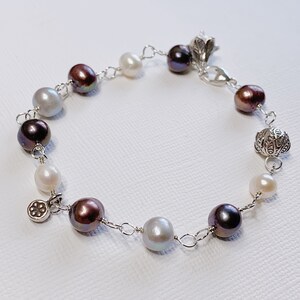 Wire Wrapped Pearl Bracelet – Hill Tribe Silver, Adjustable