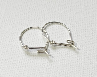 Hammered Sterling Silver Huggie Hoop Earrings: Minimalist Style