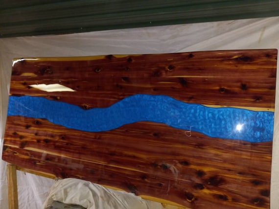 Epoxy 2024 river headboard