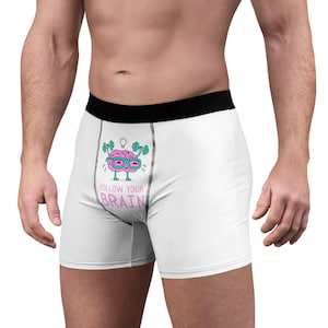 Follow Your Brain Boxer Briefs, Men&#39;s Boxers, Men&#39;s underwear, funny boxers, funny underwear, brainy, smart gift, birthday gift, men gift