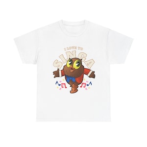 Me encanta Singa Unisex Cotton Tee, Owl Johnson, Looney Toons, Vintage Toon, Owl, Singing Bird, Musical Tee, Music Lover, Singer Bestie Gift