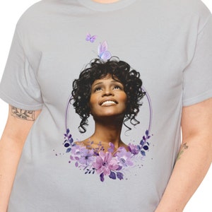 Whitney Houston Unisex Heavy Cotton Tee, Whitney, Houston, Whitney Houston, RIP Whitney, Memorial, Musical, GOAT, Voice, Singer, Celebrity
