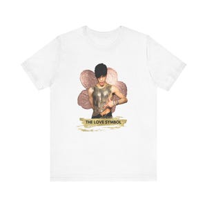 Maglietta unisex Prince Love, Simbolo del principe, Simbolo dell&#39;amore, Principe, Fan di Prince, Regalo di Prince, Prince Rogers Nelson, Musica, Oro, Fiore, Maglietta regalo