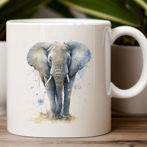 Elephant Lover Watercolor Coffee Mug