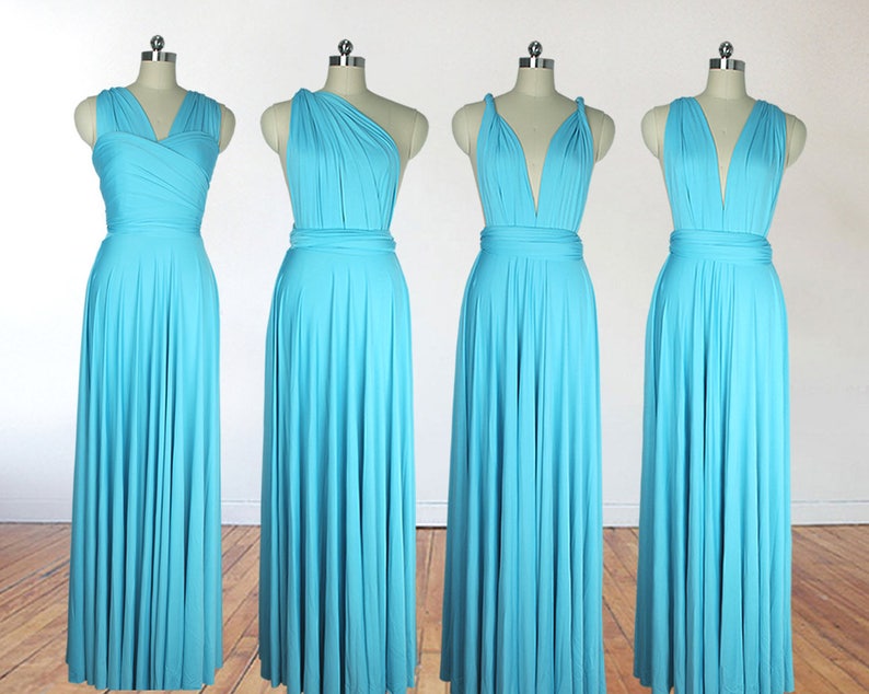 Turquoise bridesmaid dress infinity dress long bridesmaid | Etsy