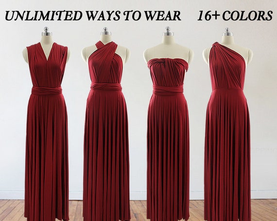 burgundy infinity dress styles