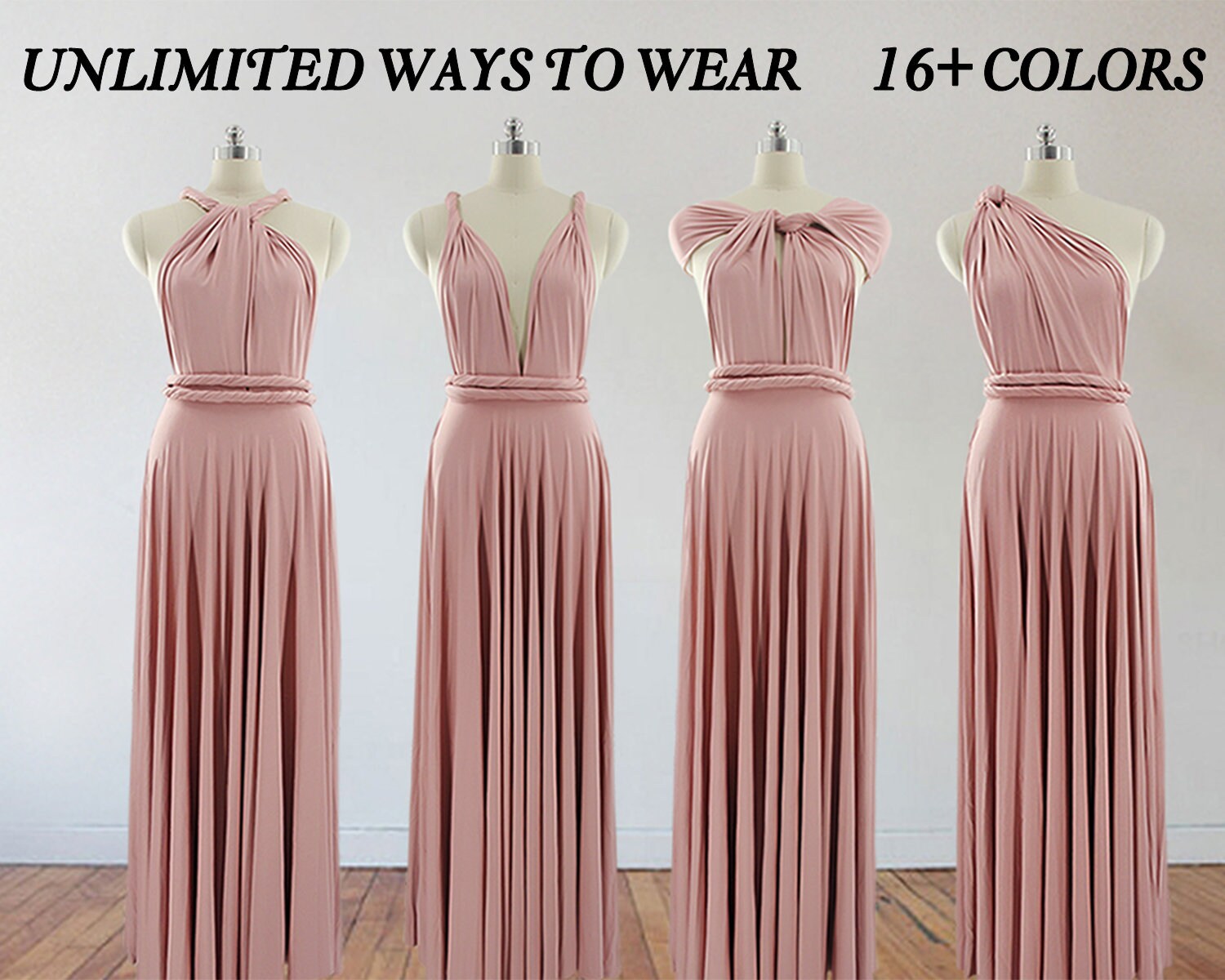 blush pink long bridesmaid dresses