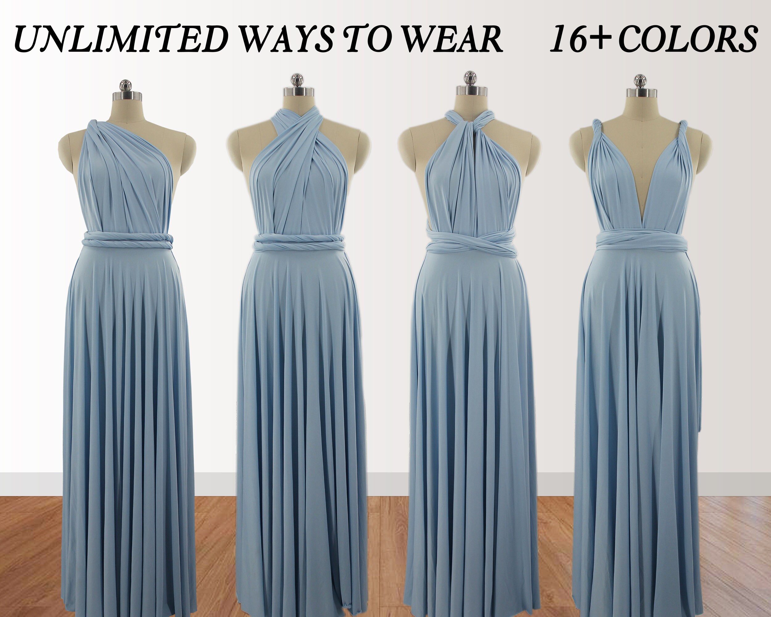Baby Blue Bridesmaid Dress Long Infinity Dress LONG Floor Etsy