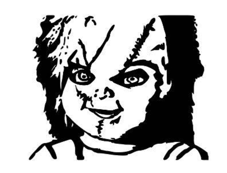 Chucky Childs Play Horror Vinyl Car Decal Bumper Window image 0.