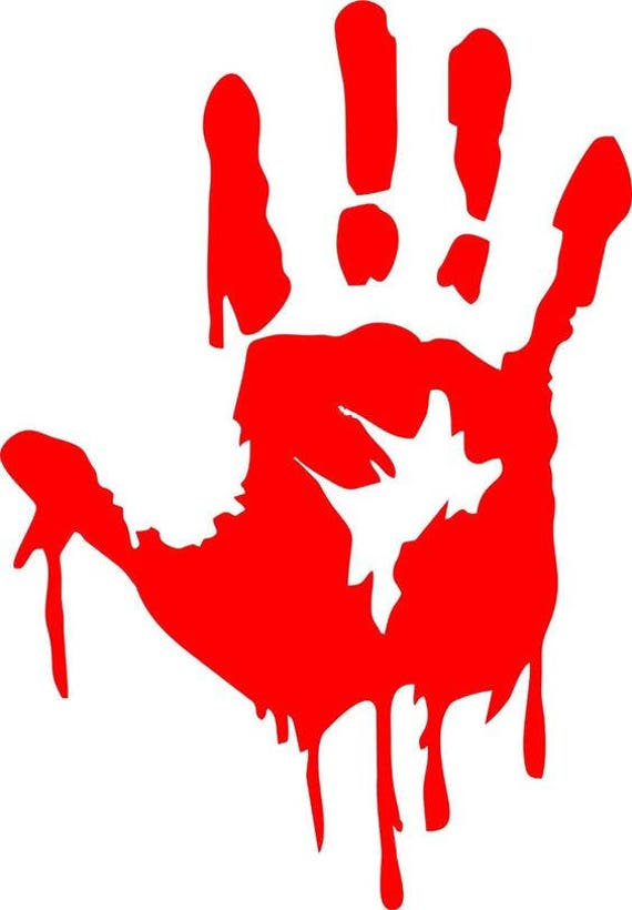 Bloody Handprint Horror Vinyl Car Decal Bumper Window Sticker | Etsy