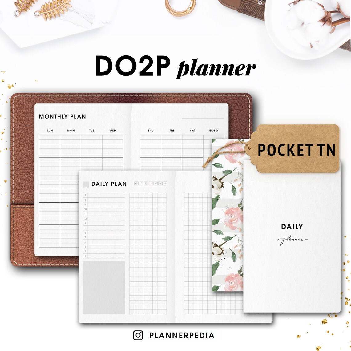 Pocket TN Inserts DAILY Planner Day on Two Pages Printable | Etsy