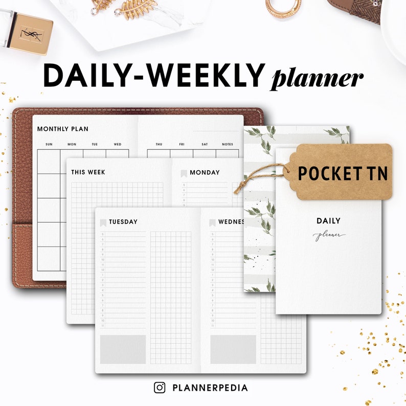 Pocket TN Inserts Dailyweeklymonthly Planner Printable Etsy