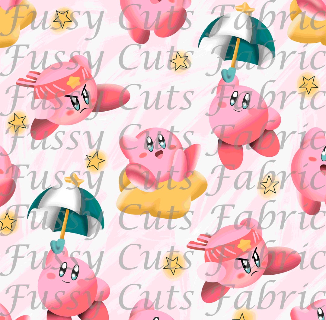 Kirby Fabric Video Game Fabric Kirby Game Mode Custom Etsy