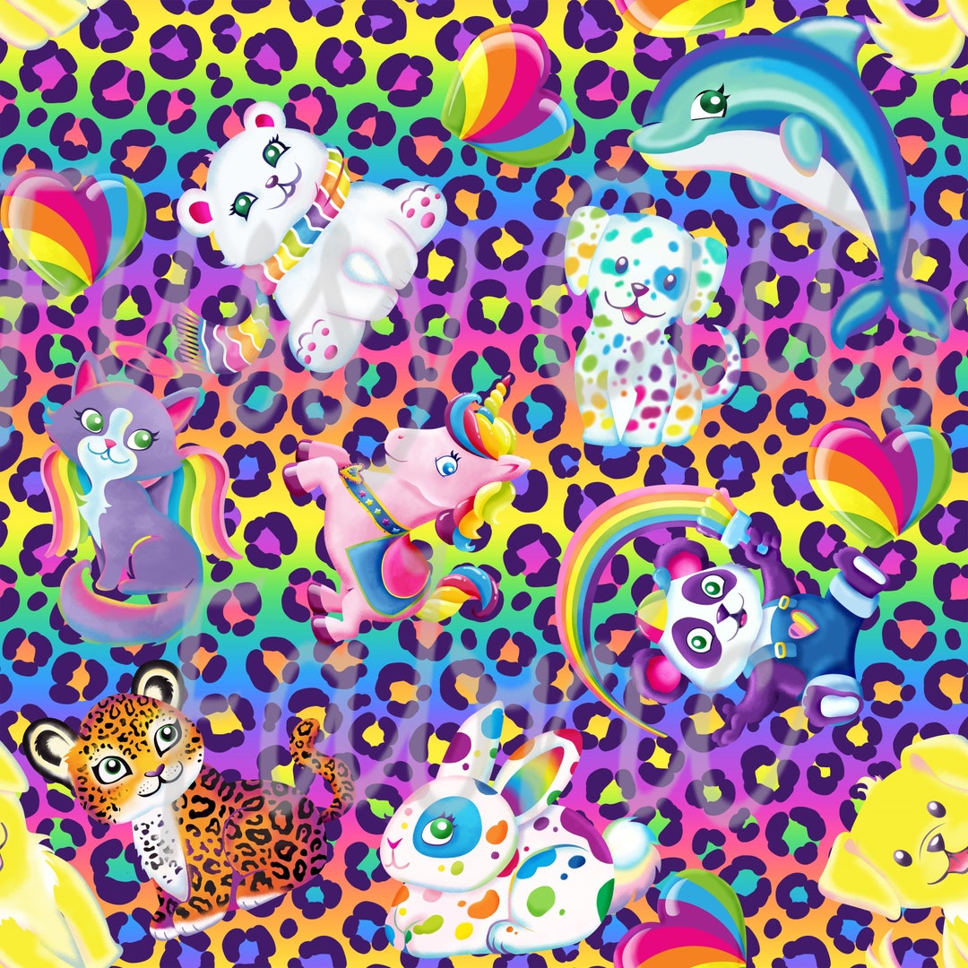 LF Inspired Animals on Cheetah Print Rainbow Cheetah Print - Etsy