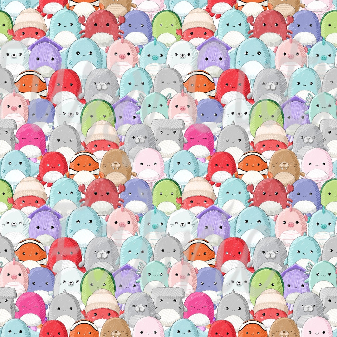 Squishmallows Sea Creatures Stacked Squishy Toy Fabric Etsy
