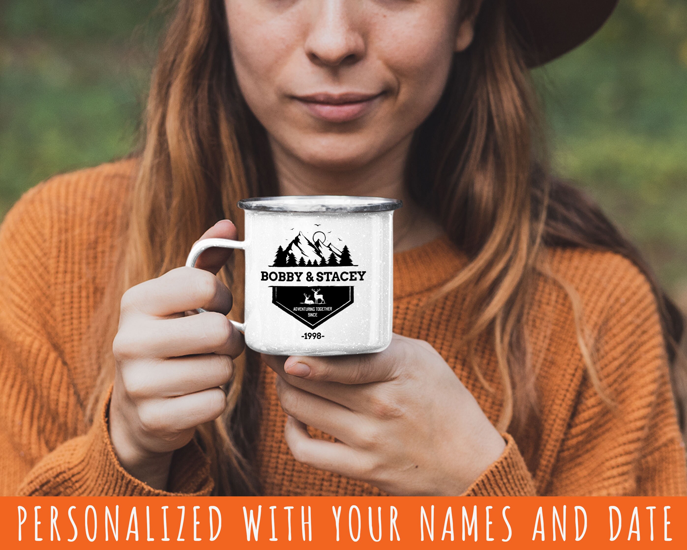 Customized Camping Tin Mug Personalized Adventuring Together Etsy
