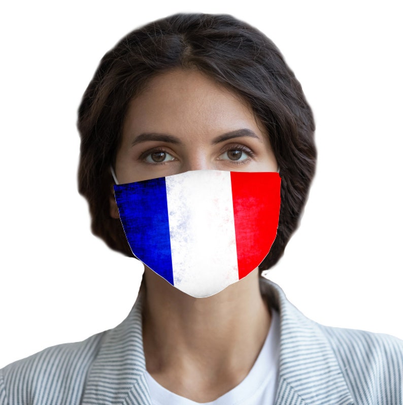 French Flag Face Mask Paris France Mask Washable Fabric Face Etsy