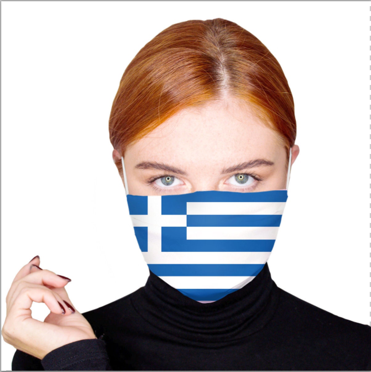 Greek Flag Fabric Face Mask Washable Fabric Face Mask With Etsy