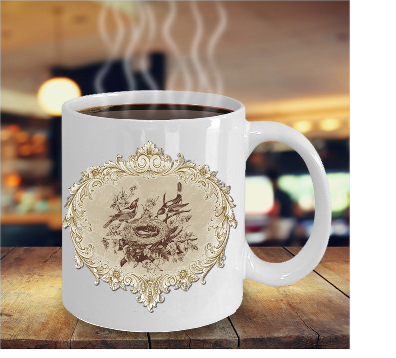 French Bird Nest Coffee Mug French Style Coffee Mug Etsy