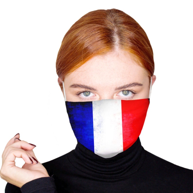 French Flag Face Mask Paris France Mask Washable Fabric Face Etsy