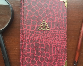 Triquetra, Trinity Knot, Celtic, Pagan, Book of Shadows, Dream Journal, Dream Diary, Witch's Spell Book, Blank Magician's Notes, Snakeskin